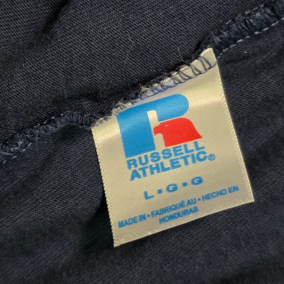 Russell Athletic Men’s Large Blue Cotton Shorts Elastic Waist - Picture 2 of 6